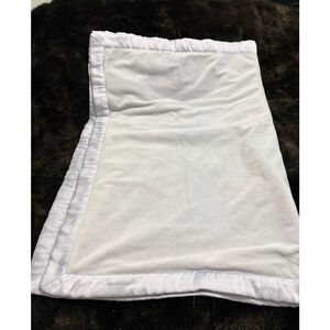 Pottery barn baby blue satin trim blanket 27x39 stroller